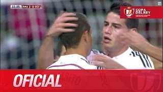 Asistencia de tacón de Chicharito y golazo de James 30 Real Madrid  UE Cornellà [upl. by Zeralda805]