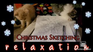 Chill Sketching Under the Christmas Tree 🎄r e l a x a t i o n [upl. by Hplodur]