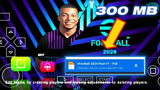 eFootball 2024 PSP Final V1  Version anglaise  Pas de texture Pas de texture  Transferts complets [upl. by Werdnael]