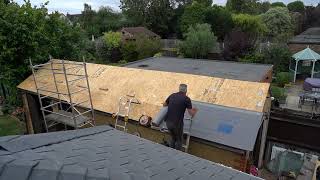 DIY Vapour Membrane on Garage Roof [upl. by Ahsekan]