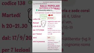 17 settembre ore 2000 Iscriviti e vieni a divertirti ballipopolari udine liberetà [upl. by Aiekam]