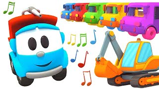 Sing with Leo the truck The Excavator amp street vehicles songs for kids Nursery rhymes for kids [upl. by Edahs]