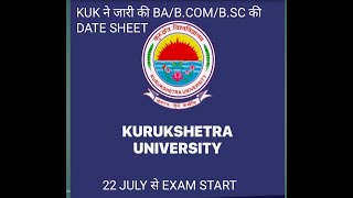 KUK EXAM DATE SHEET OUT KUK EXAM UPDATE [upl. by Rorie]