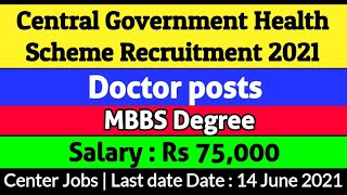 CGHS Recruitment 2021  Government Job for MBBS  CGHS Doctor Jobs 2021  CGHS Vacancy 2021 CGHS [upl. by Phila]