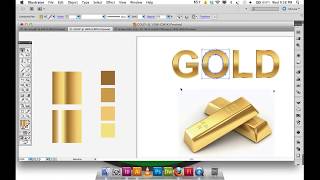 Adobe Illustrator Gradient GOLD text and logo  Illustrator Tutorial [upl. by Nocam]