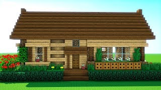 MINECRAFT  WOODEN HOUSE TUTORIAL [upl. by Crispa691]