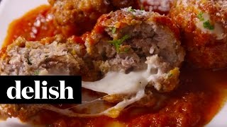 Cheese Stuffed Meatballs  Delish [upl. by Sierra961]