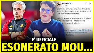 CLAMOROSO UFFICIALE ESONERATO MOURINHO [upl. by Hafinah]