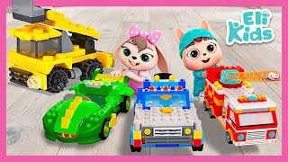 Toy Trucks amp Cars Building Blocks  Eli Kids Songs amp Nursery Rhymes [upl. by Wooldridge]