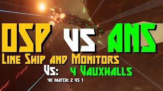 Line ship and Monitors vs 4 Vauxhalls  2vs1 4k Match [upl. by Namra]