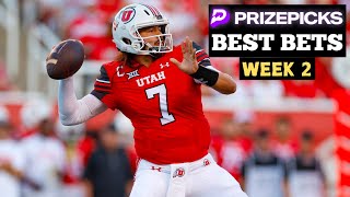 BEST CFB WEEK 2 BETS amp PROPS  PRIZEPICKS [upl. by Spector]