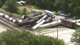 LIVE Longterm evacuations underway after Matteson train derailment Metra affected [upl. by Aniweta]