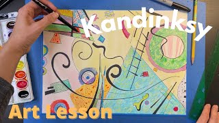 Kandinsky Art Lesson  For kids amp teachers [upl. by Nynahs]