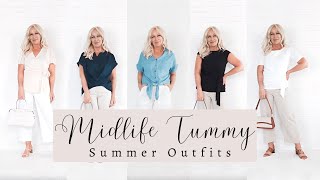 5 Ways to Style the Midlife Tummy for Spring Outfits Summer Outfits [upl. by Hessler378]