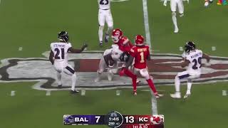 Patrick Mahomes Throws Interception to Roquan Smith  Ravens vs Chiefs [upl. by Ingold]