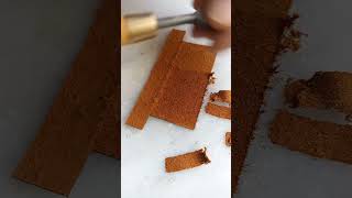 Leather thinning leathercraft handmade asmrvideo [upl. by Qirat]