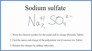 How to Write the Formula for Na2SO4 Sodium sulfate [upl. by Arun13]