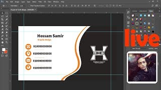 درس تصميم كارت شخصي احترافي قابل للطباعة  الايقونات المستخدمة  business card in Photoshop [upl. by Atilamrac424]