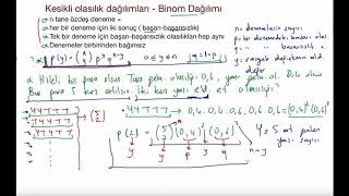 24 Olasılık  Kesikli olasılık dağılımları  Binom Dağılımı [upl. by Atirehs]