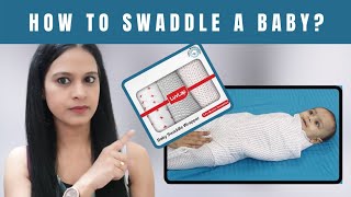 How to Swaddle a Baby   Luvlap 100 Cotton Muslin Baby Swaddle Wrapper Review  By Mommy Talkies [upl. by Gaudet]