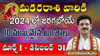 Makara Rasi 10 Important things to happen in March to December 2024 మకర రాశి వారికి ముఖ్యమైన అంశాలు [upl. by Assyram]