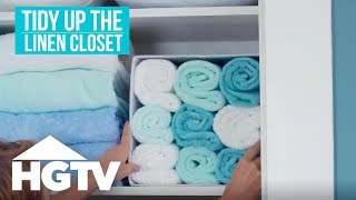 Easy Does It How to Organize Your Linen Closet  HGTV [upl. by Tema67]