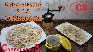 ESPAGUETIS A LA CARBONARA Spanish cuisine recipes PREMIADA A MEJOR RECETA DEL MES [upl. by Saimon]