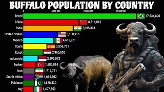 Buffalo Population By Country 19602023  Top 10 Buffalo Populated Countries In The World [upl. by Shiroma]