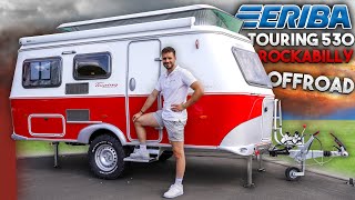 Der Eriba Touring 530 Rockabilly mit OffroadUmbau 🚧🔥  Wohnwagen Roomtour  Preis Design Umbau [upl. by Antonin]