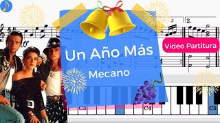 Un Año Mas 🎄🥂  Mecano  Partitura  Letra y Teclas en PIANO 🎼🎶🎹 [upl. by Llehsram379]