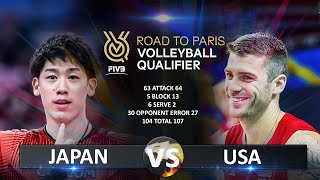 Japan vs USA  Volleyball Olympic QT 2023 [upl. by Avenej]