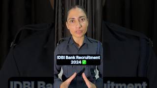 IDBI Bank SO Recruitment 2024  IDBI Bank Vacancy Full Details idbi newvacancy shorts jobs [upl. by Ereveniug]