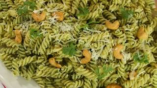 Pasta con Pesto de Cilantro y Semillas de Cajuil o ManíSagrario Matos [upl. by Yer]