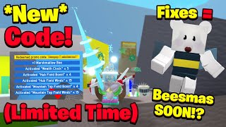 New Code Limited Time USE FAST New Fixes  Beesmas SOON Bee Swarm Simulator [upl. by Hootman]