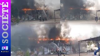 Incendie à la Senelec de Ouakam Les sapeurs tentent déteindre le feu [upl. by Manny25]