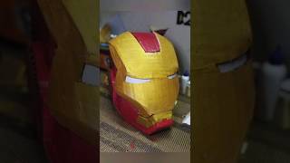 How to make ironman helmet by cardboard  handcrafted ironman marvel diy [upl. by Eadahc371]