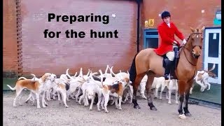 Fox hunt in England Riders preparing for a Boxing day fox hunt [upl. by Ahseital]