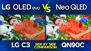 LG C3 OLED vs Samsung QN90C  OLED vs Neo QLED 2023 4K TV Comparison [upl. by Ahsoj]