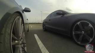 Audi A5 30 TDI vs Audi A4 32 FSI sound test acceleration 14 mile [upl. by Hanah]