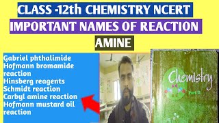 CLASS 12th SUBJECTCHEMISTRY IMPORTANT NAME OF REACTION FOR BOARDEXAM AMINE and Diazonium Salt [upl. by Pontias]