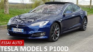 ESSAI AUTO 18 Tesla Model S P100D 2018  supersonique [upl. by Erdied]