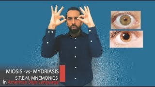 ASL Mnemonic MIOSIS or MYDRIASIS The Pupil of the Eye [upl. by Rhiamon]