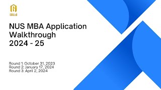 NUS MBA 2024  Application walkthrough for NUS MBA 2024 gmat mba businessschool gre [upl. by Anisamot]