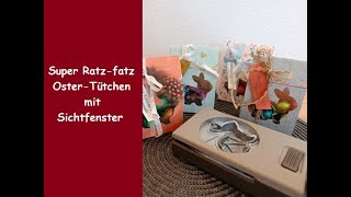 Ratzfatz OsterTütchen mit Sichtfenster  MitbringselGoodie  Osterhase Stanze  Stampin´ Up® [upl. by Nylavad]