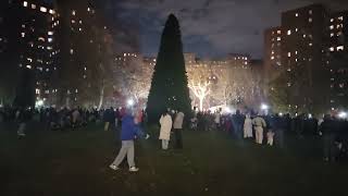 NYC Views the lighting of the Stuyvesant Town Christmas Tree with Stevie Mackey [upl. by Holub]