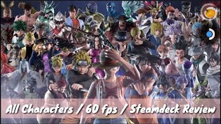 JUMP FORCE 60 fps  full character  steamdeck review  Lutris  non steam game [upl. by Yelsnya]