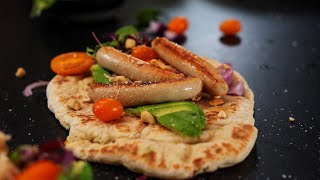 Chicken Sausages on Yoghurt Flatbread [upl. by Ayatahs84]