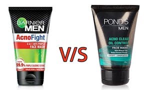 Garnier Men Acne Face wash Vs Ponds Men Acno and Oilcontrol Face wash [upl. by Atinele]