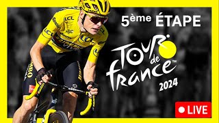 🔵⚪️🔴 TOUR DE FRANCE 2024  5ème ÉTAPE  🔥SAINTJEANDEMAURIENNE  SAINTVULBAS 177 km  LIVETDF [upl. by Nillek]