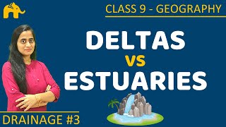 Deltas and Estuaries  Drainage 3  Class 9 Geography [upl. by Enyrat]